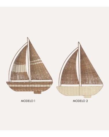Decoración de Pared Barco Velero de Ratán