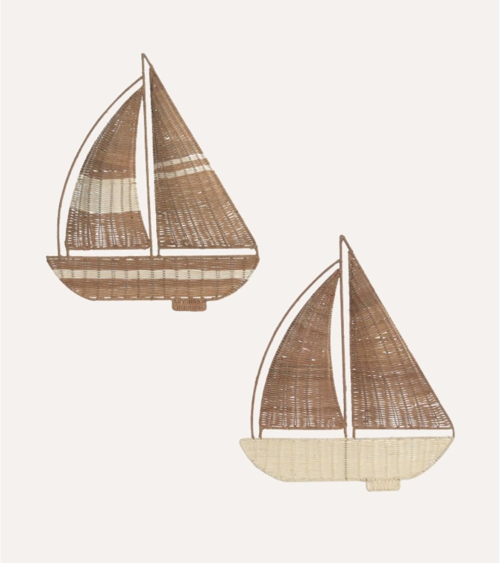 Decoración de Pared Barco Velero de Ratán