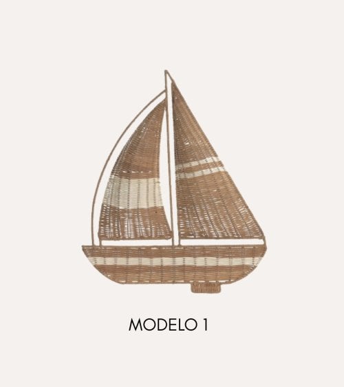 Decoración de Pared Barco Velero de Ratán