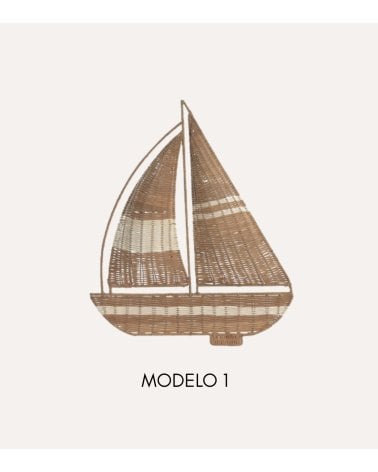 Decoración de Pared Barco Velero de Ratán