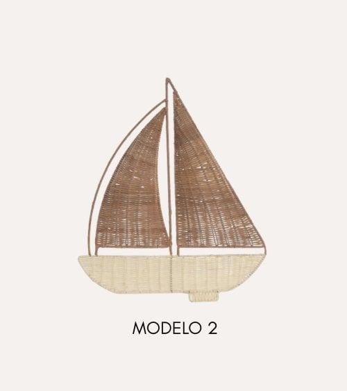 Decoración de Pared Barco Velero de Ratán