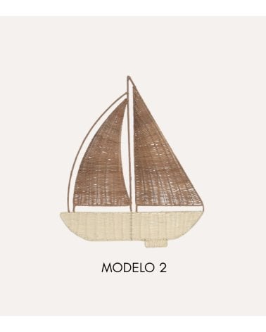 Decoración de Pared Barco Velero de Ratán