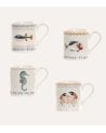 Taza Mug con Diseño de Peces de Porcelana