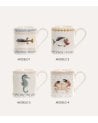Taza Mug con Diseño de Peces de Porcelana