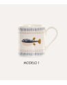 Taza Mug con Diseño de Peces de Porcelana