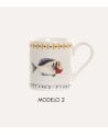 Taza Mug con Diseño de Peces de Porcelana
