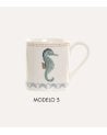 Taza Mug con Diseño de Peces de Porcelana