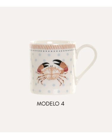 Taza Mug con Diseño de Peces de Porcelana