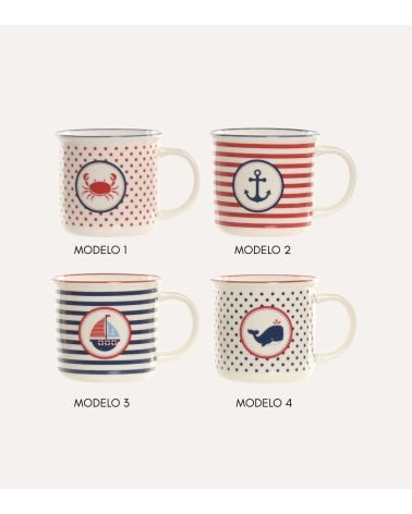Taza Mug con Diseño Marino de Porcelana