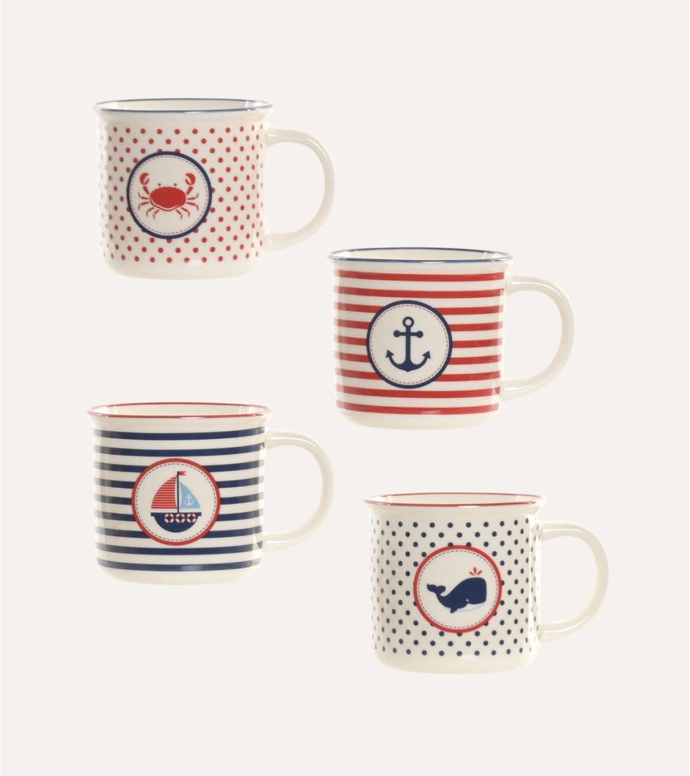 Taza Mug con Diseño Marino de Porcelana