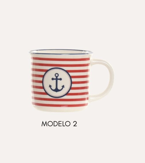 Taza Mug con Diseño Marino de Porcelana