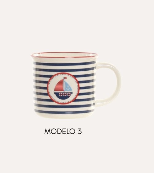 Taza Mug con Diseño Marino de Porcelana
