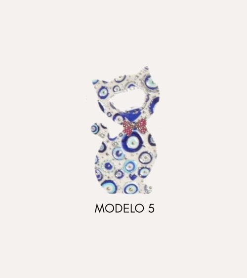 Imán con Abridor y Diseño de Gato Decorativo con Relieve de Resina y Metal