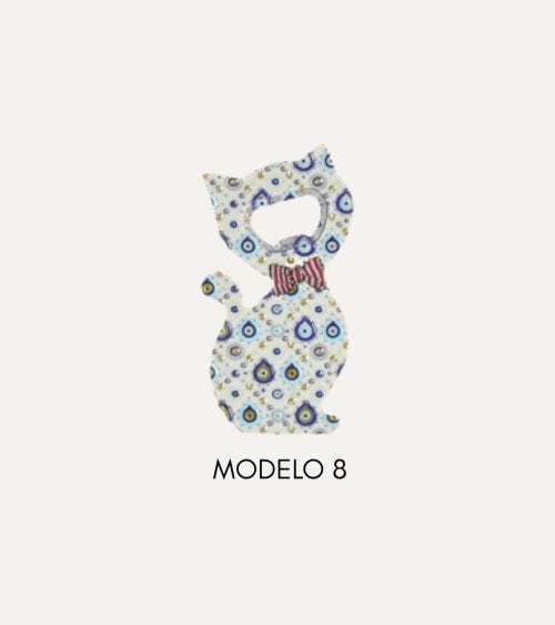 Imán con Abridor y Diseño de Gato Decorativo con Relieve de Resina y Metal