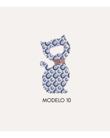 Imán con Abridor y Diseño de Gato Decorativo con Relieve de Resina y Metal