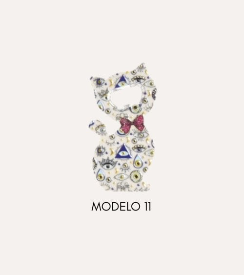 Imán con Abridor y Diseño de Gato Decorativo con Relieve de Resina y Metal