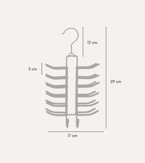 Percha para Corbatas de Metal y Silicona