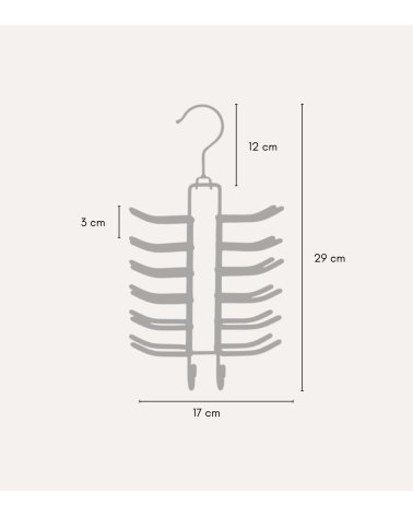 Percha para Corbatas de Metal y Silicona