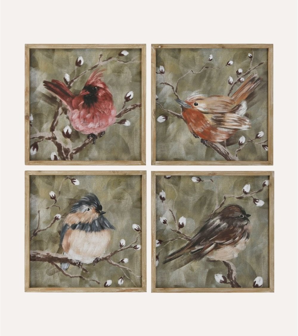 Cuadro de Pajaro Enmarcado de Madera MDF