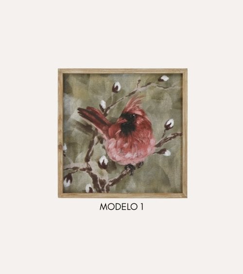 Cuadro de Pajaro Enmarcado de Madera MDF