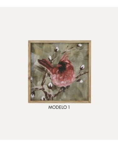 Cuadro de Pajaro Enmarcado de Madera MDF