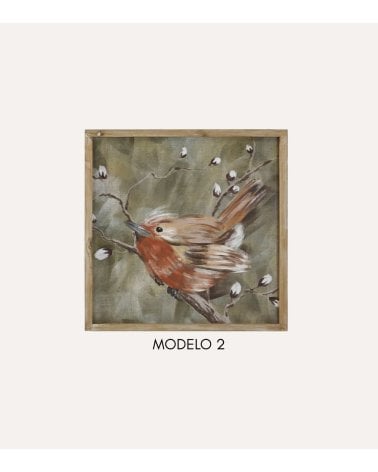 Cuadro de Pajaro Enmarcado de Madera MDF