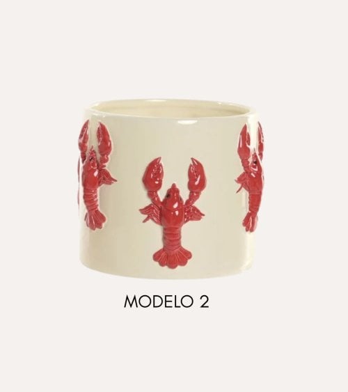 Macetero Diseño Marino de Cerámica