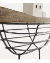 Figura de Barco Velero Decorativa de Madera de Pawlonia y Metal