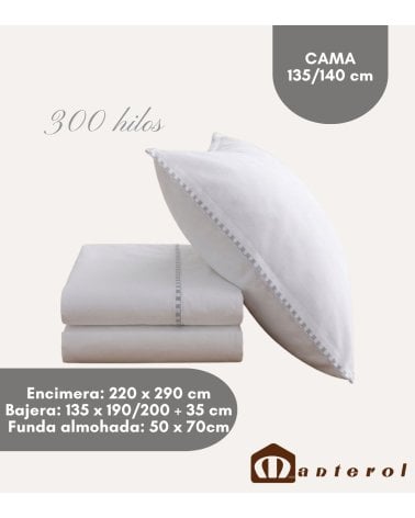 Juego de Sábanas Castelo de 300 Hilos Algodón Satén