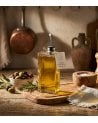 Aceitera en Forma de Petaca con Vertedor de Vidrio y Acero Inox