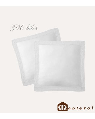 Set de 2 Fundas de Cojín Vainica de 300 Hilos Algodón Satén