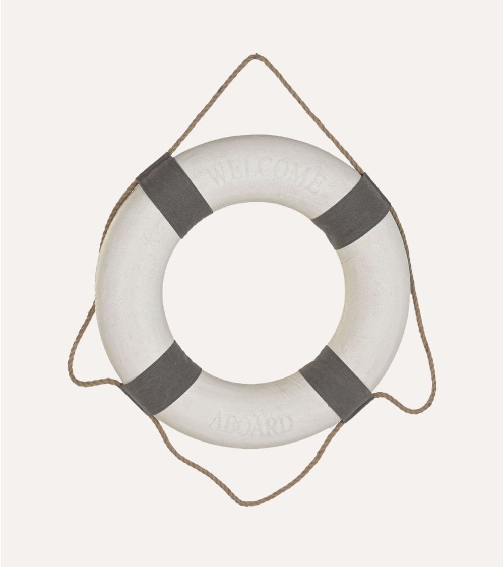 Figura de Salvavidas Decorativa de Pared de Espuma, Poliester y Cuerda