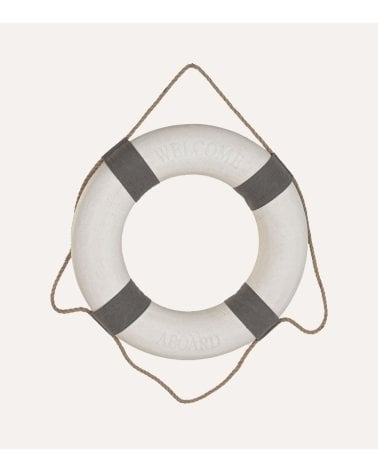 Figura de Salvavidas Decorativa de Pared de Espuma, Poliester y Cuerda
