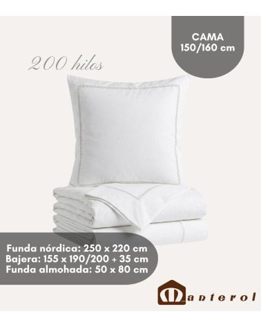 Juego de Sábanas Caladia con Funda Nórdica de 200 Hilos Algodón Percal