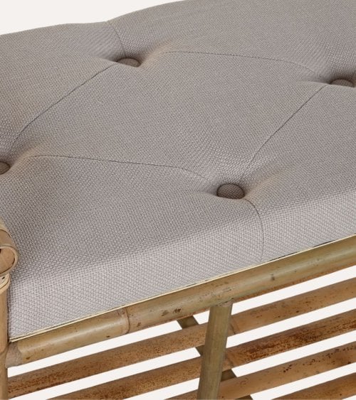 Pie de Cama Descalzador de Bambú y Algodón