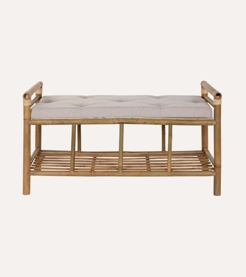 Pie de Cama Descalzador de Bambú y Algodón
