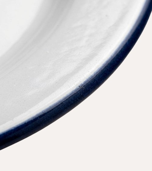 Bandeja Simple Ovalada Vintage de Acero Vitrificado