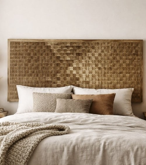 Cabecero de Cama Moderno de Madera de Mango