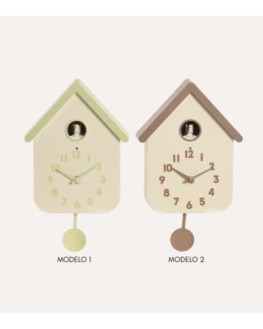 Reloj de Cuco de Pared con Forma de Casa y Péndulo de PVC