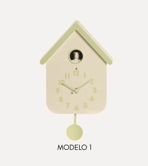 Reloj de Cuco de Pared con Forma de Casa y Péndulo de PVC