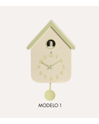 Reloj de Cuco de Pared con Forma de Casa y Péndulo de PVC