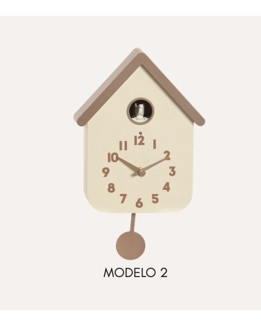 Reloj de Cuco de Pared con Forma de Casa y Péndulo de PVC