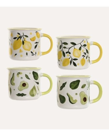 Taza Mug Frutas Cítricas de Porcelana