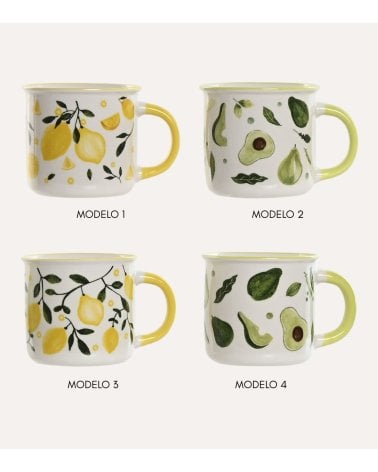 Taza Mug Frutas Cítricas de Porcelana