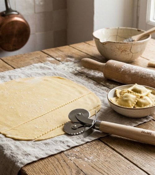 Rodillo Cortador para Pasta con Doble Cuchillo de Acero Inox