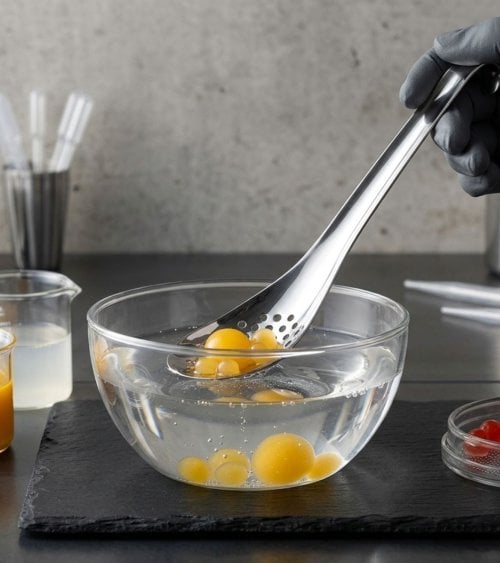 Cuchara con Agujeros para Esferificaciones de Acero Inoxidable