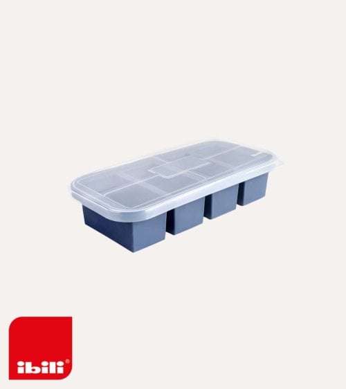 Molde Rectangular de Congelación para 4 Raciones de SIlicona y Plástico