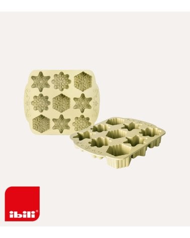 Molde Copos de Nieve con 9 Cabidades Antiadherente de Aluminio Fundido