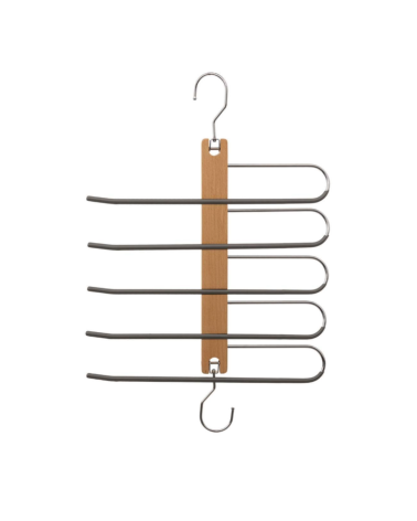 Percha de Madera para Pantalones Capacidad para 5 Unidades - Alta Calidad y Resistencia