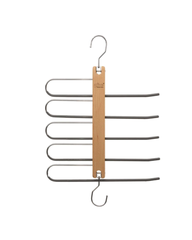 Percha de Madera para Pantalones Capacidad para 5 Unidades - Alta Calidad y Resistencia